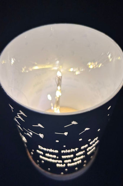 2er Set Dekolicht mit Schrift Denke...+Lebe... anthrazit