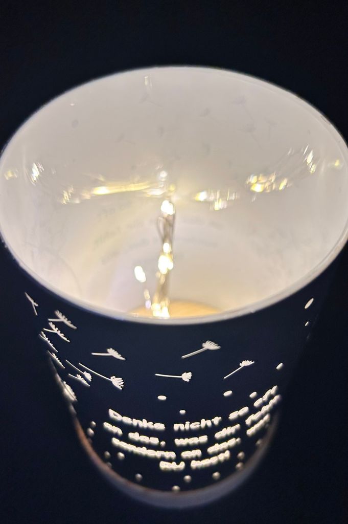 2er Set Dekolicht mit Schrift Denke...+Lebe... anthrazit