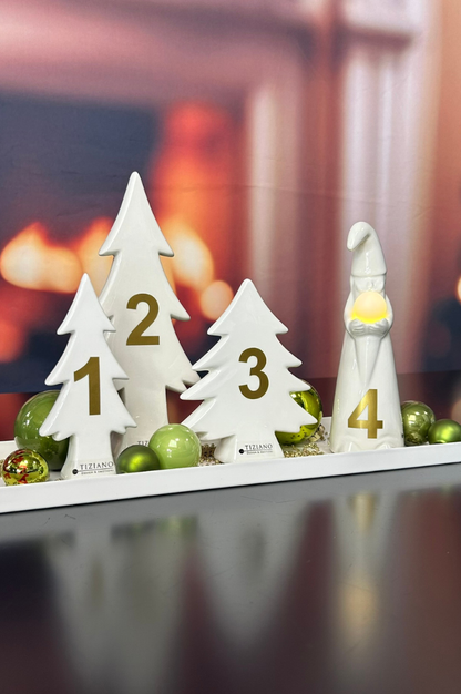 Dekoset Advent Metallschale Legri mit Baum Adelmo