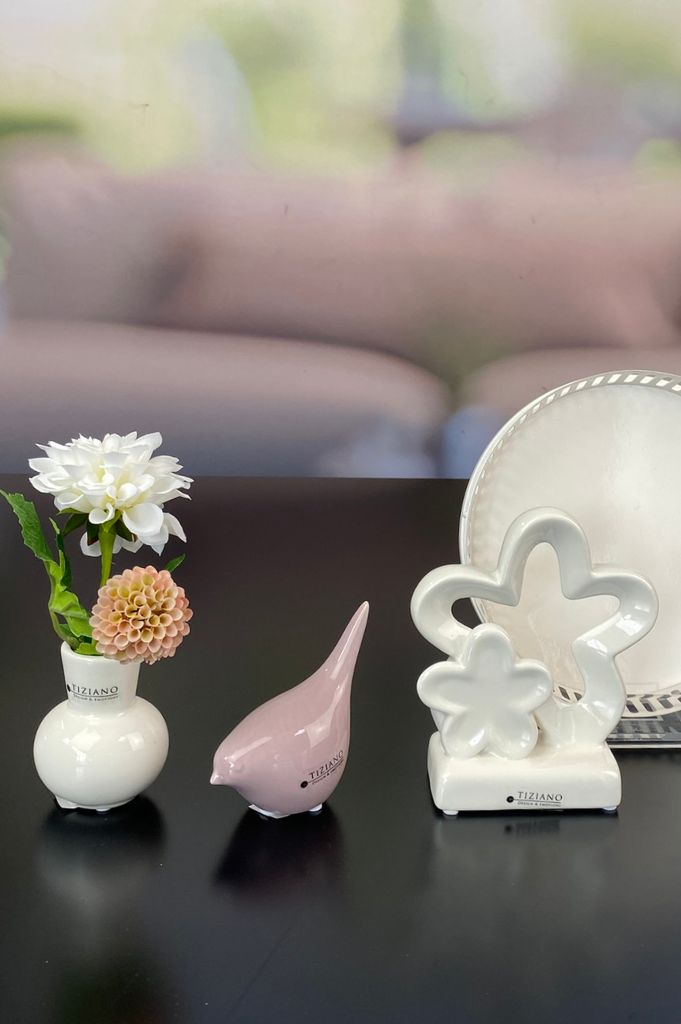 Dekoset Metallschale Canneto mit Alfredo rosa+Emporo creme