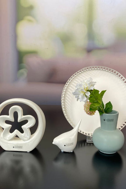 Dekoset Metallschale Canneto mit Alfredo creme+Emporo grün