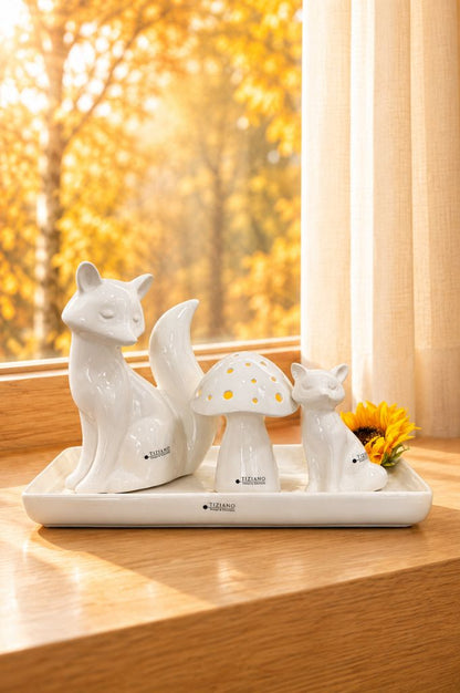 Dekoset Sendina mit Fuchsmutter Roxy und LED Pilz
