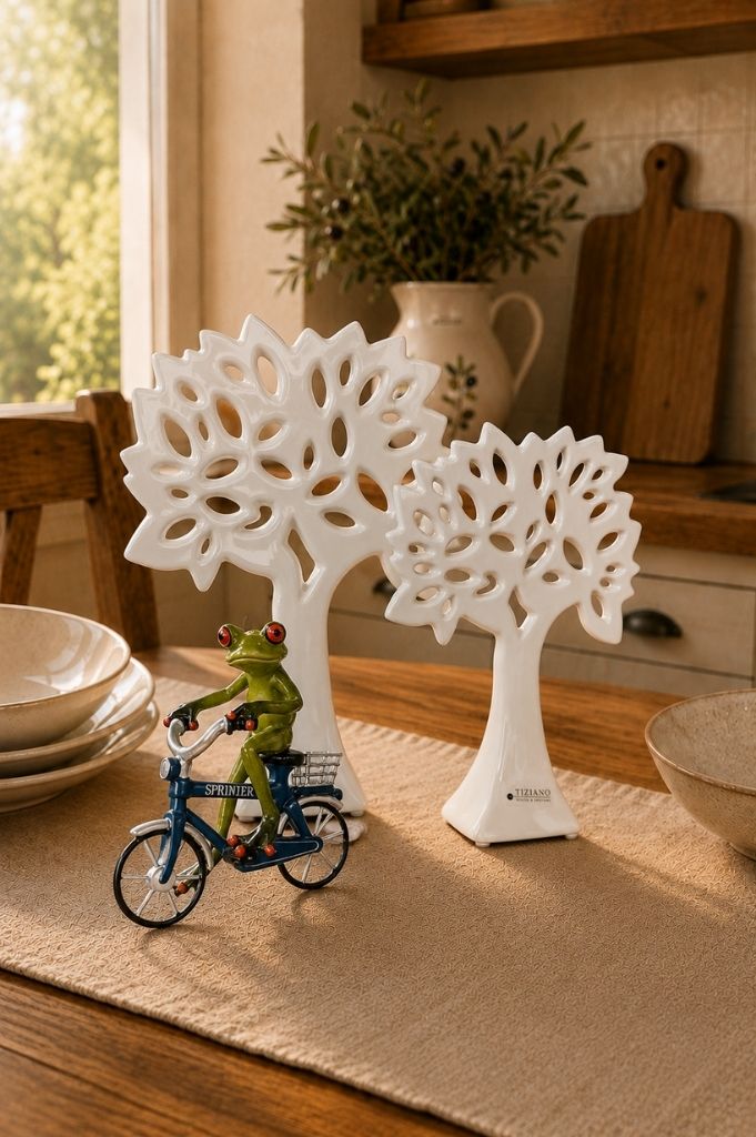 Dekoset Deko Baum Gavello+Frosch Fridolin auf Fahrrad blau