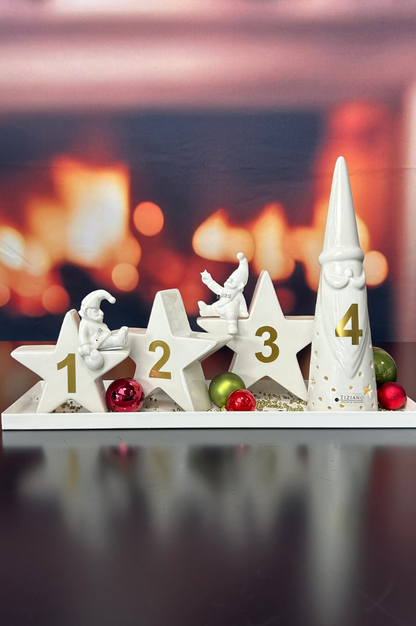 Dekoset Advent Metallschale Legri mit Stern Cometa+Tinello