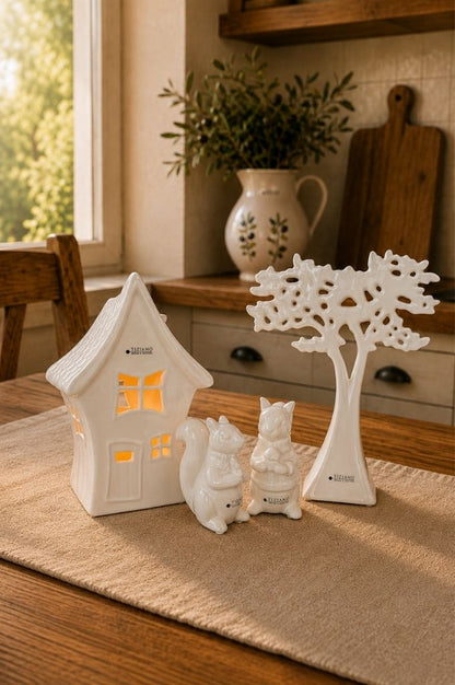 Dekoset Deko Haus Lurano LED+Eichhörnchen Robert+Baum Joy