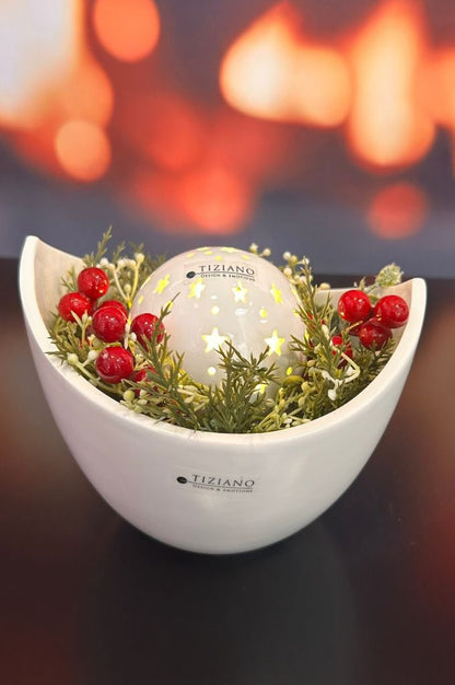 Dekoset Schale Arco mit Beeren und Padova LED