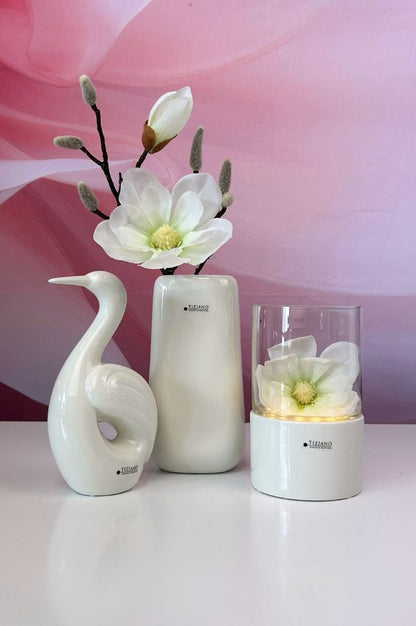 Dekoset S Windlicht Laterna mit Brezone und Magnolien