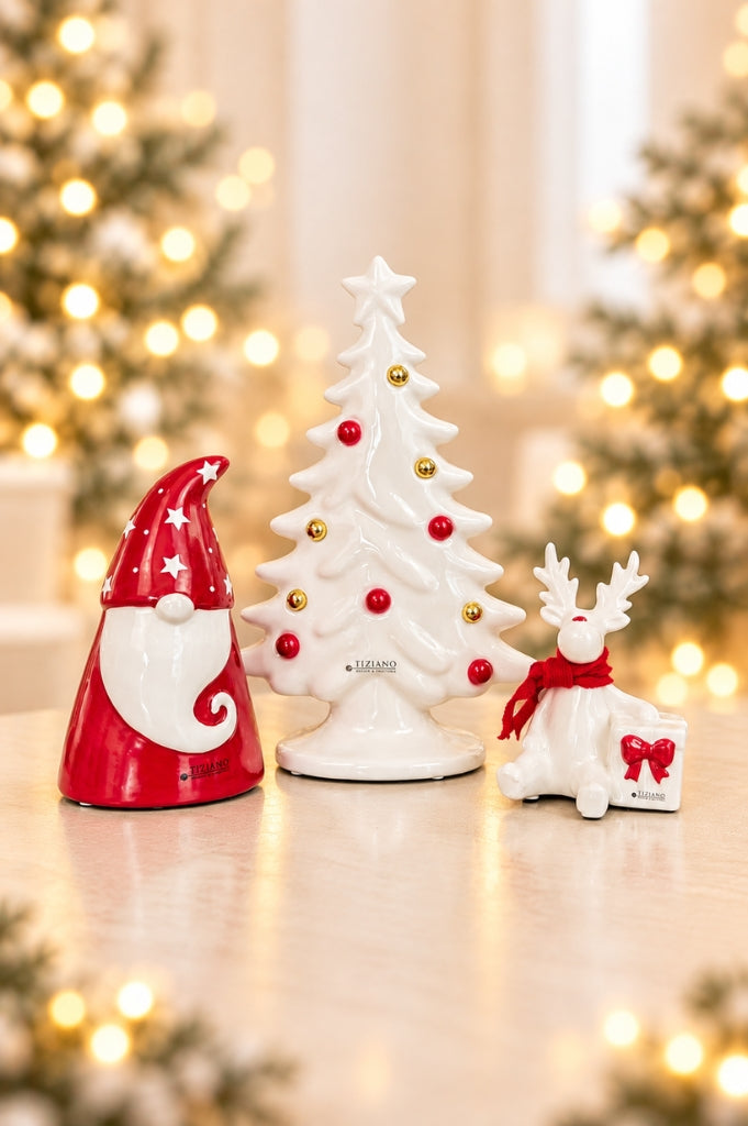 Dekoset Baum Baleno+Santa Gabriel+Rudolph rot