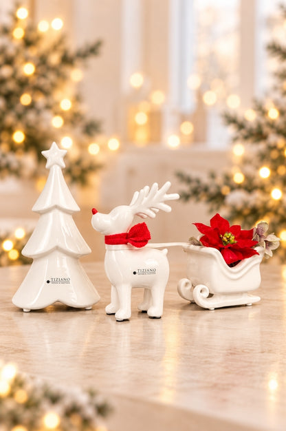 Dekoset Baum Cartore+Rentier Rudolph auf Schlitten