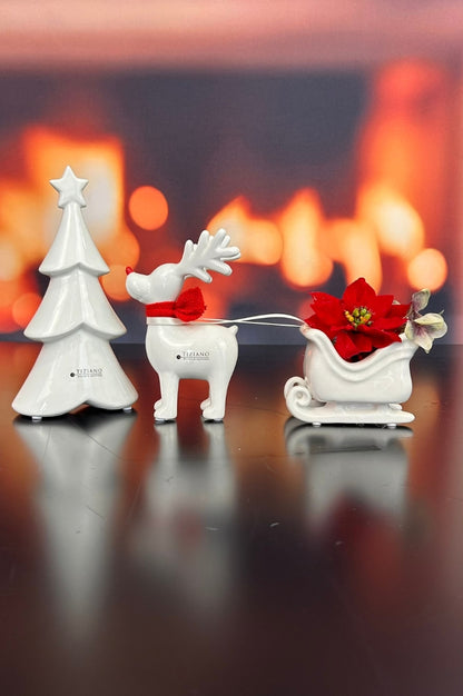 Dekoset Baum Cartore+Rentier Rudolph auf Schlitten