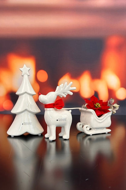 Dekoset Baum Cartore+Rentier Rudolph auf Schlitten