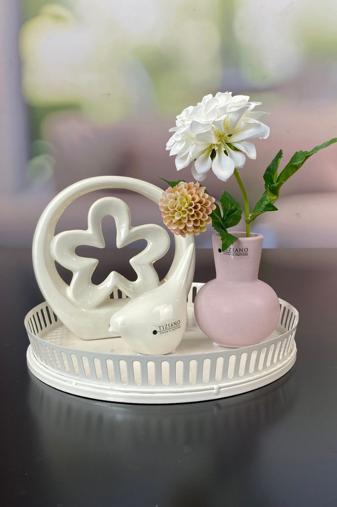 Dekoset Metallschale Canneto mit Alfredo+Emporo rosa