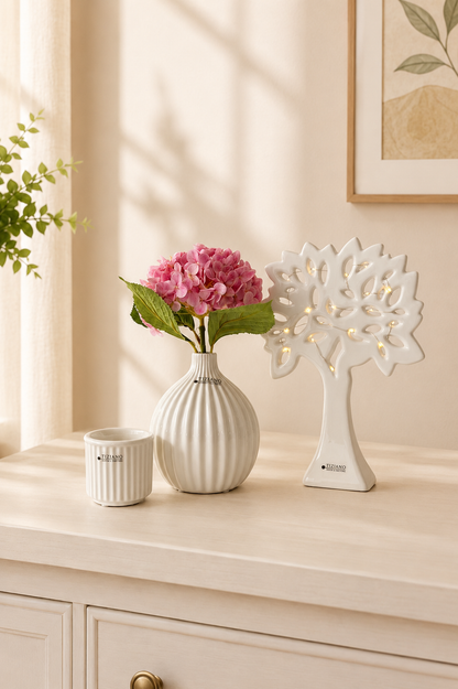 Dekoset LED Baum Gavello mit Minikübel Torino+Vase Prisma