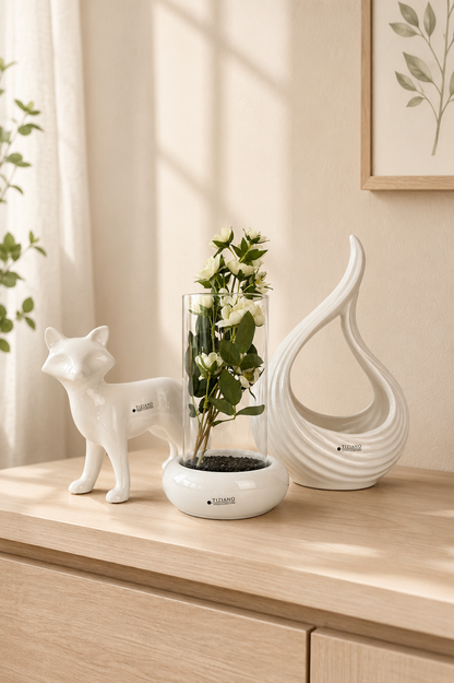 Dekoset Vase Prisma und Fuchs Marco stehend