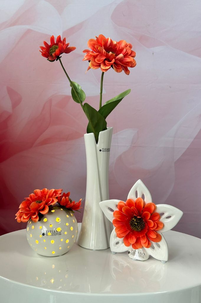 Dekoset Vase Mondavio mit Padova und Elara orange