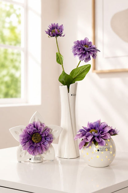 Dekoset Vase Mondavio mit Padova und Elara lila