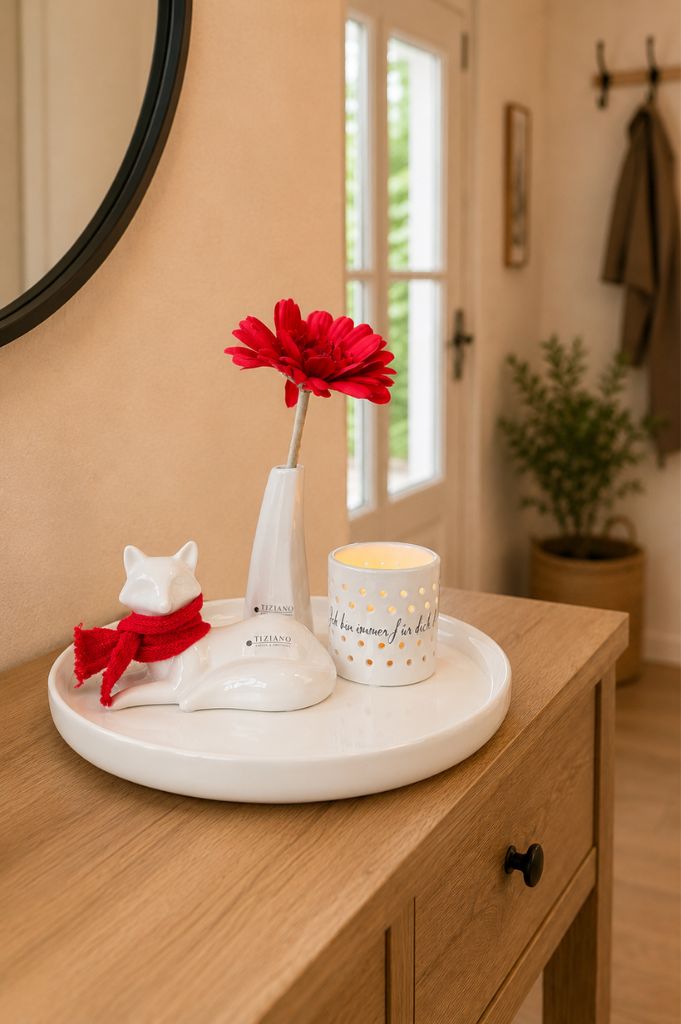 Dekoset Teller Pellano+Fuchs Marco liegend+Vase Torano