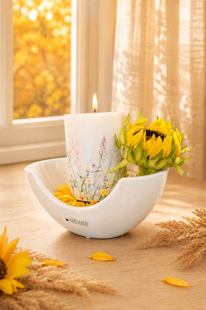 Dekoset Schale Piceno mit LED Kerze Blumenwiese