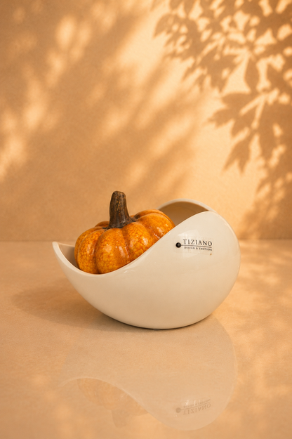 Dekoset Schale Porto mit Kürbis orange und Sonnenblume