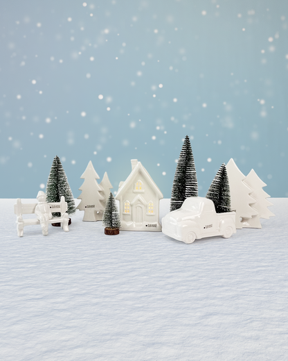 Dekoset Van Presente+Baum Adelmo+Haus Cascata LED L