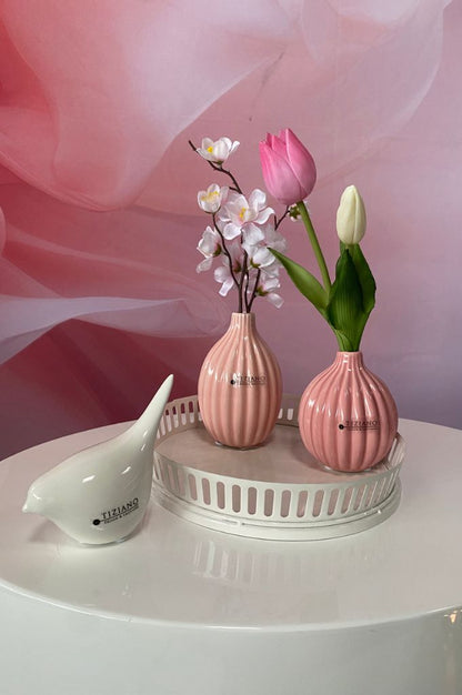 Dekoset Vasen Prisma rosa auf Canneto