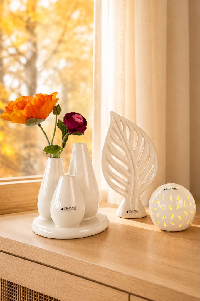 Dekoset Villari mit Multivase Rosalia creme