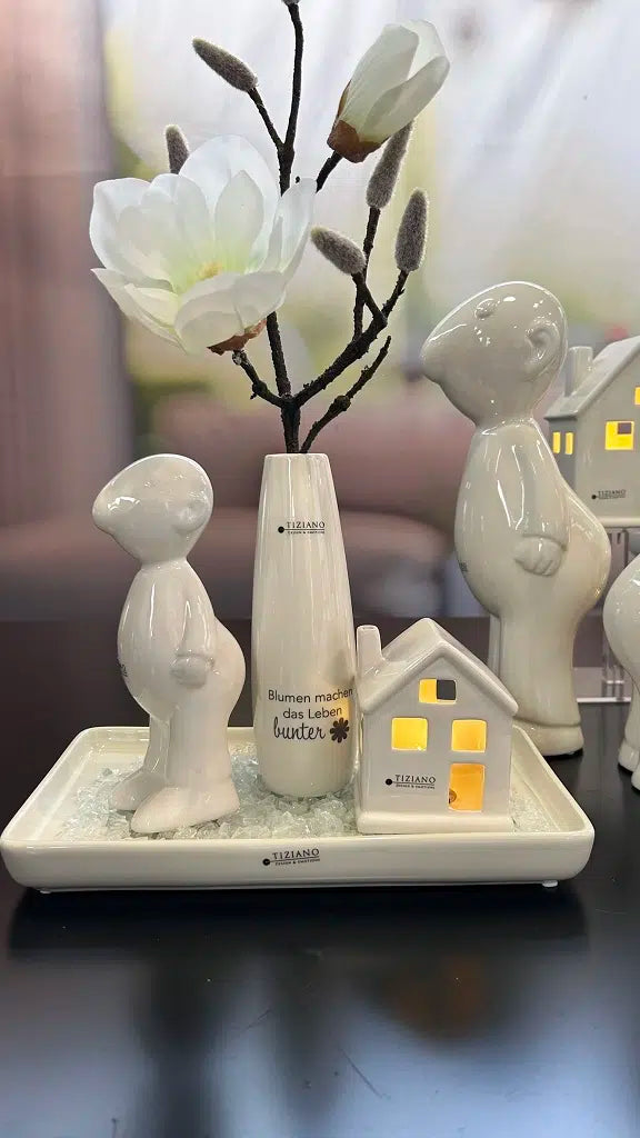 Dekoset Sendina mit Roberto, Vase Maioli und LED Portofino