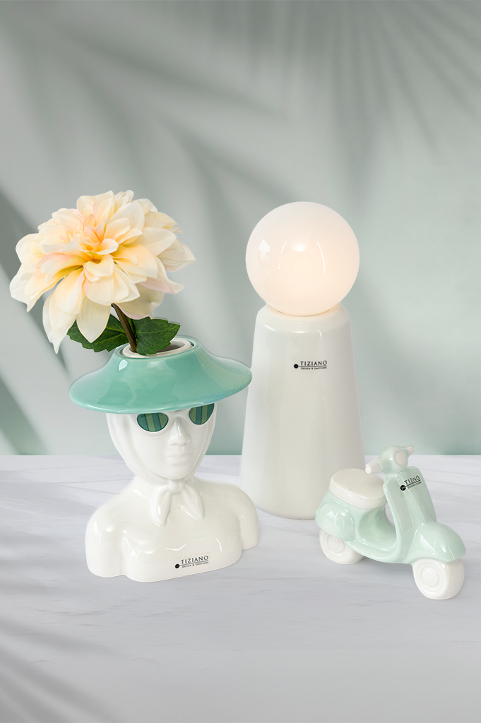 Dekoset Lampe Luminara mit Vespa Vespina mintgrün