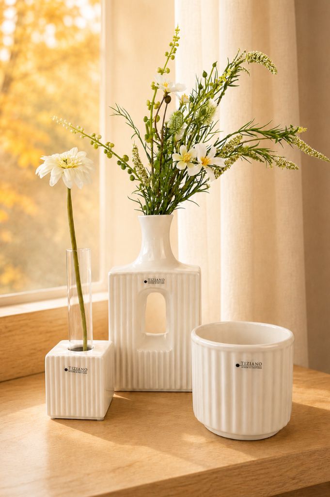 Dekoset Vase Torino und 1er Base Pascoli und Kübel Torino
