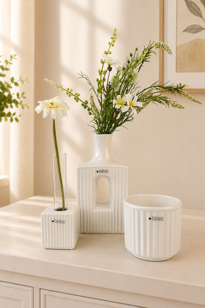 Dekoset Vase Torino und 1er Base Pascoli und Kübel Torino