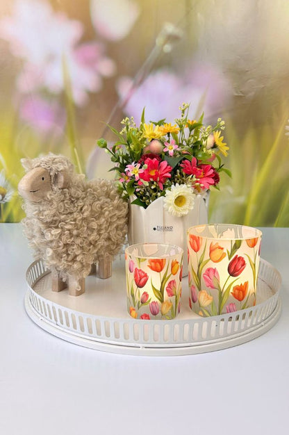 Windlicht Tulpendekor