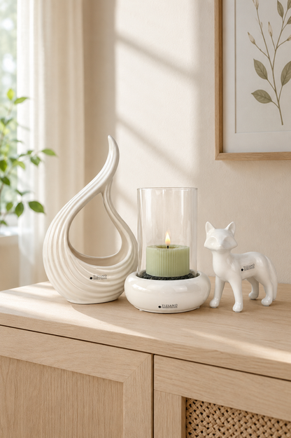 Dekoset Dekoset Vase Prisma mit Fuchs Marco+LED Kerze