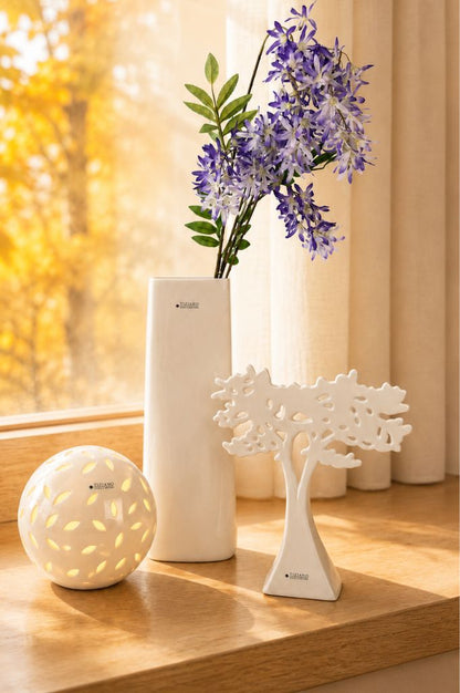 Dekoset Lichtkugel Villari mit Baum Joy und Vase Lago