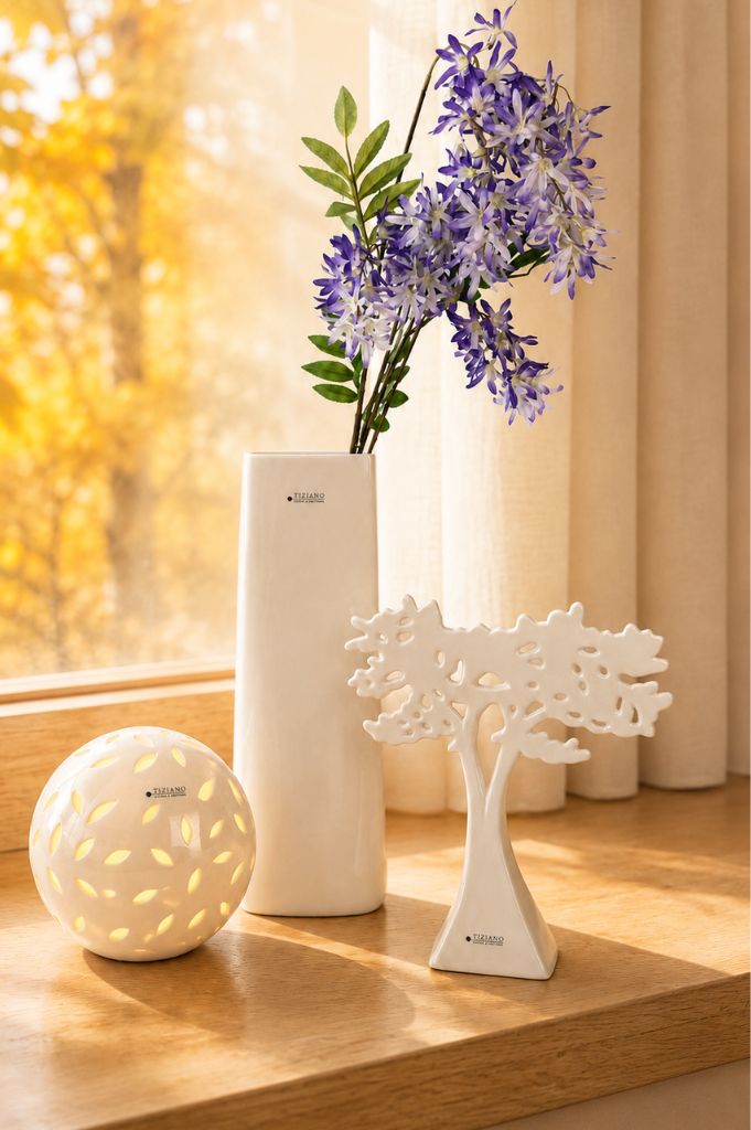 Dekoset Lichtkugel Villari mit Baum Joy und Vase Lago