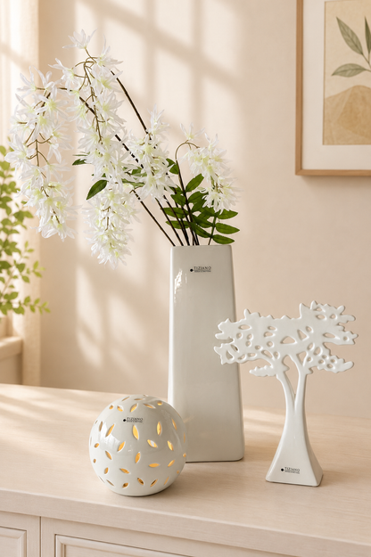 Dekoset Lichtkugel Villari LED mit Baum Joy mit Vase Lago