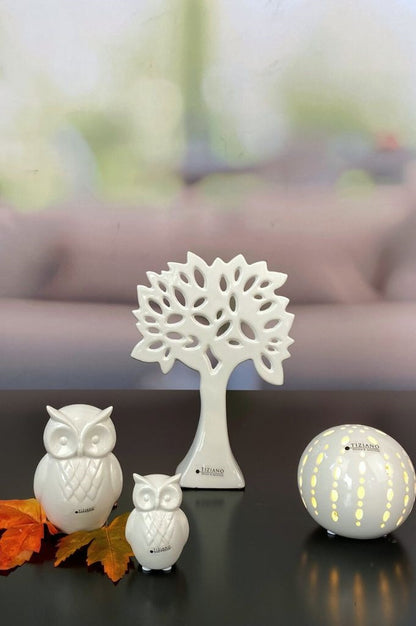 Dekoset Eule Aurelia+Lichtkugel Burano+Baum Gavello