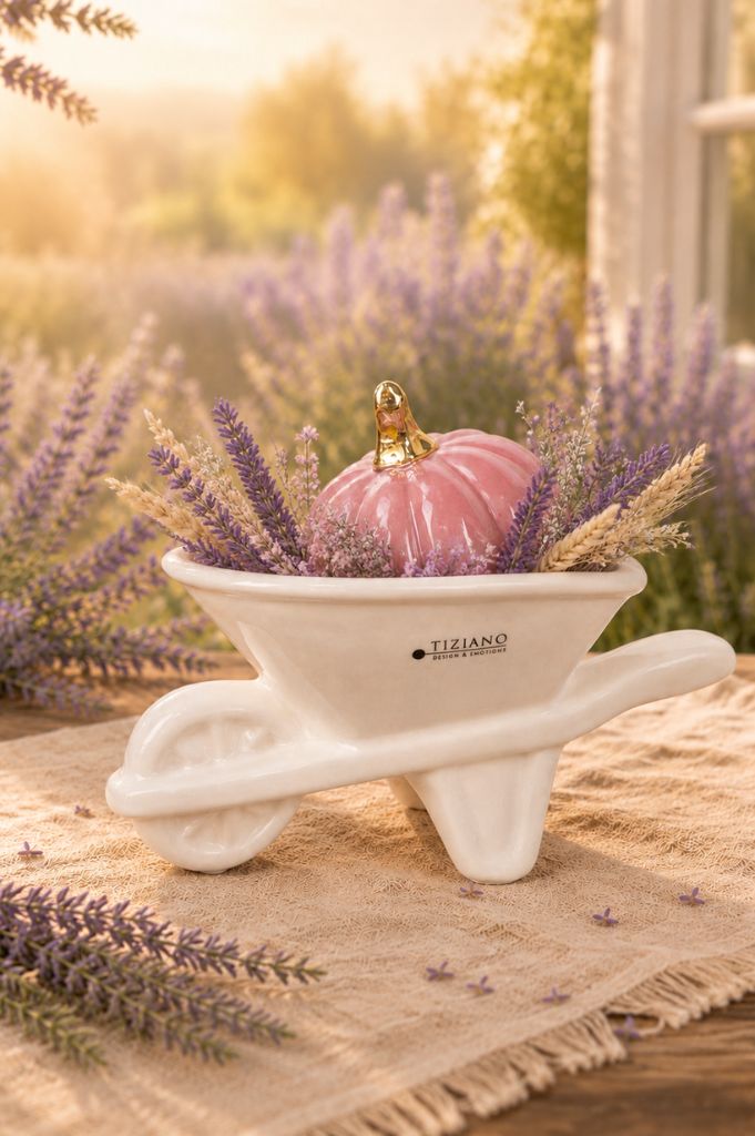 Schubkarre Deruta creme-weiß