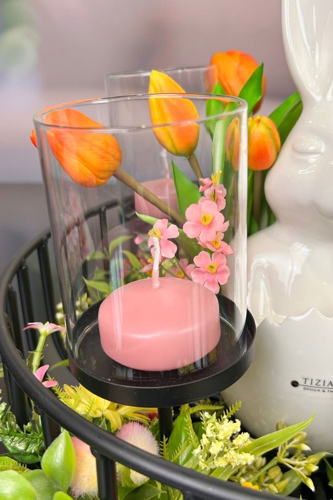 Dekoset Hase Enrico im Metallleuchter