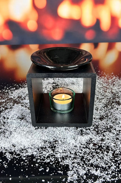 Duftlampe Keramik-Holz 3fach sort.