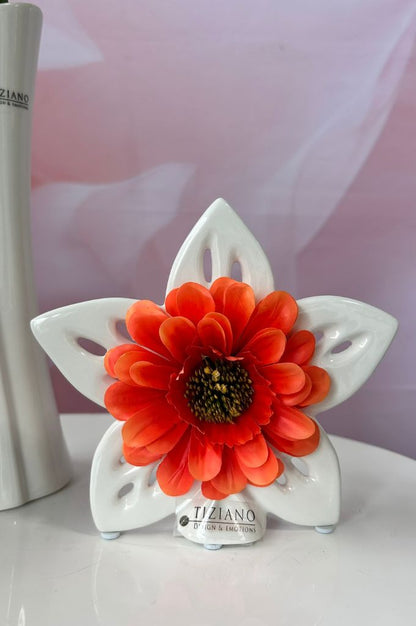 Dekoset Blume Elara creme-weiß 17cm mit Zinnie