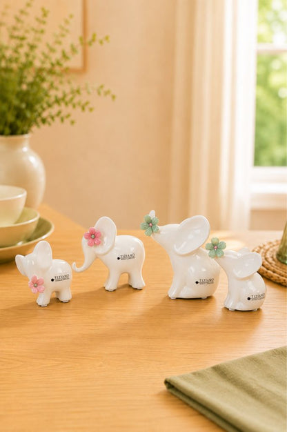 Deko Elefant Leon mit Blüten in verschiedenen Farben
