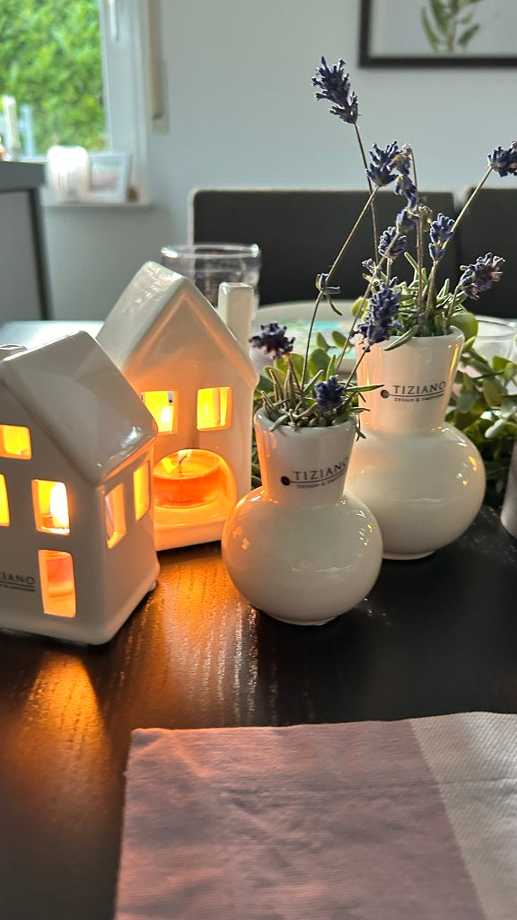 Vase Emporo groß creme-weiß