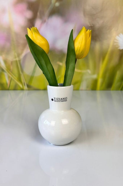 Tischvase Emporo creme-weiß