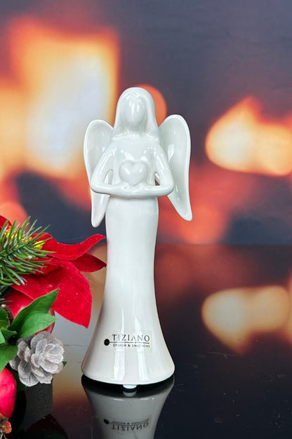 Deko Engel Grazia mit Herz creme-weiß