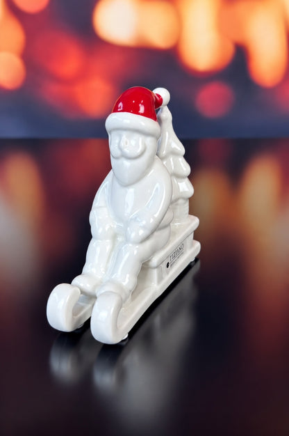 Deko Santa Enrico auf Schlitten 12cm creme-weiß