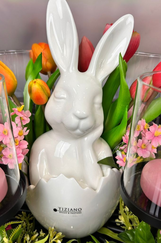 Dekoset Hase Enrico im Metallleuchter