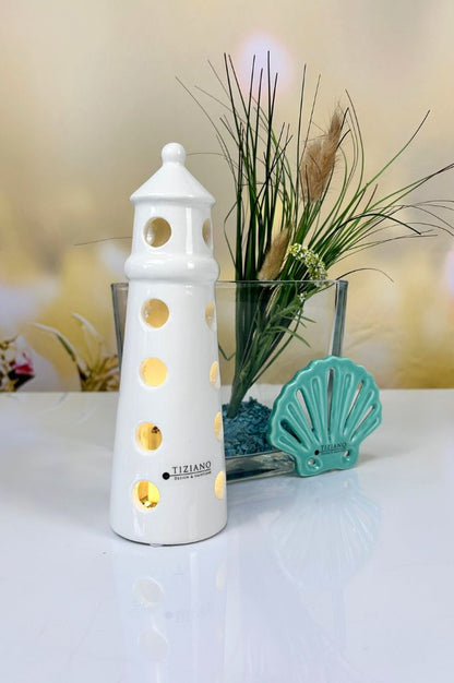 Dekoset Glas Alone mit Farol + Muschel
