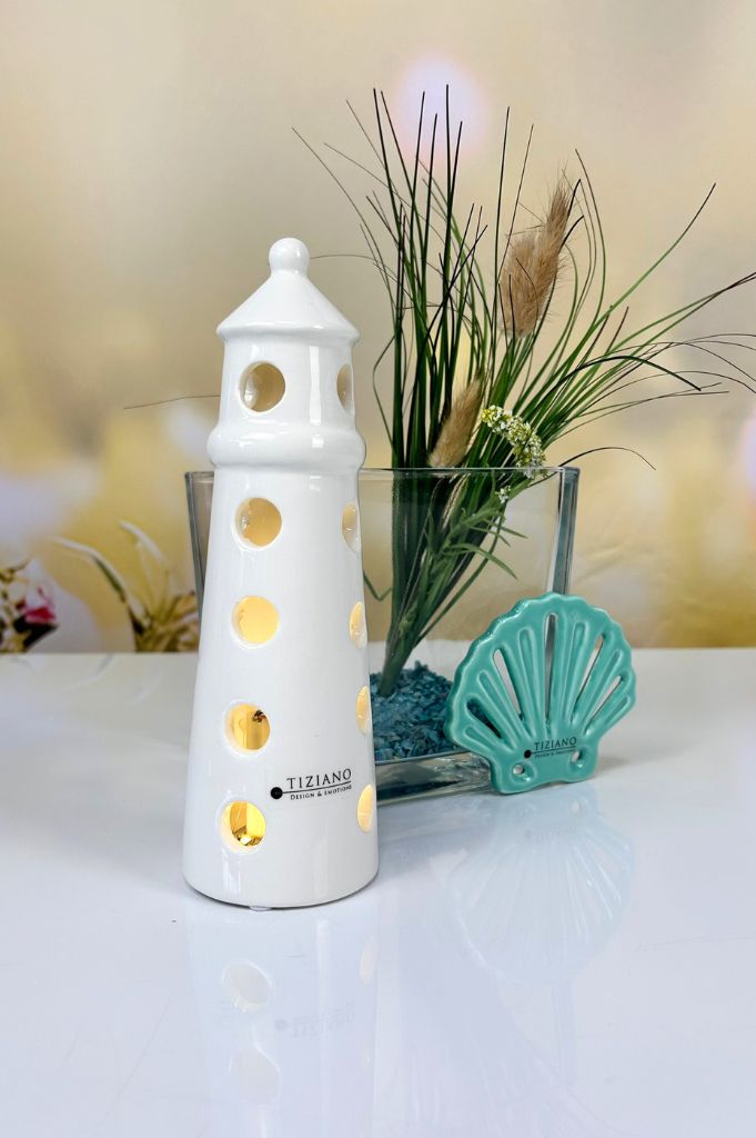 Dekoset Glas Alone mit Farol + Muschel
