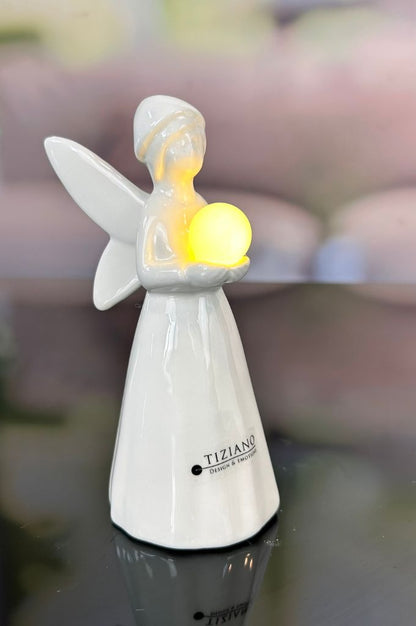 J4 Deko Fee Aria mit LED Kugel creme-weiß