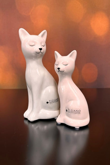 Deko Katze Felix creme-weiß